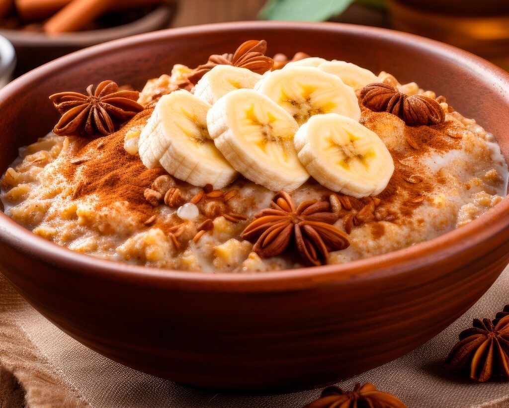 Golden Amaranth Oats paired with Bananas